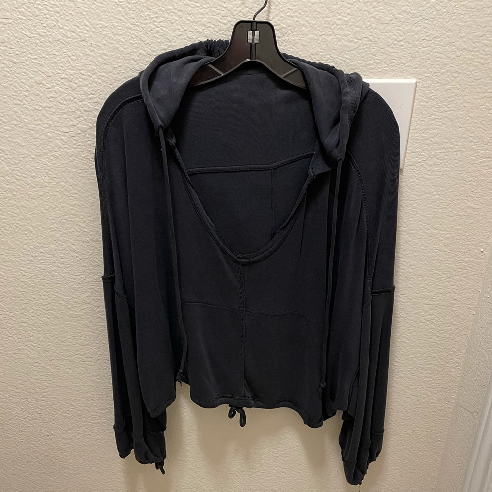 Free People Navy Sweater with Ties. Size S/M